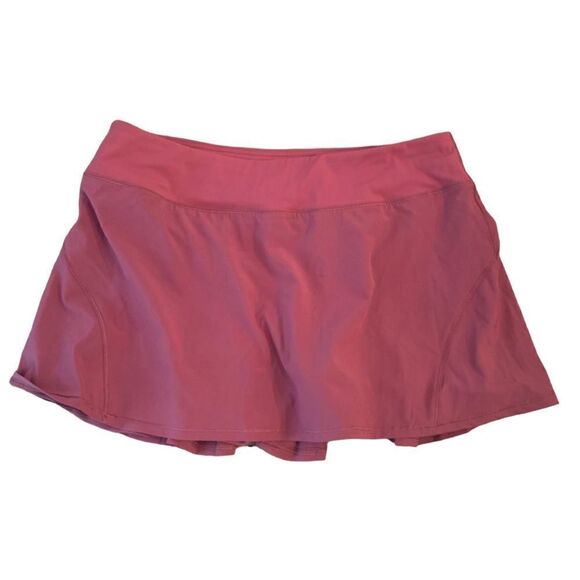 CRZ Yoga Pleated Back Tennis Pickleball Skirt Skort Wine Sz L - Picture 1 of 6
